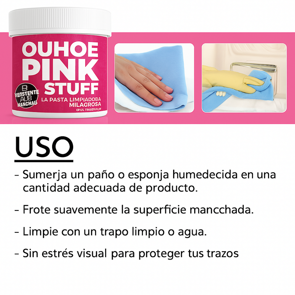 🩷 OUHOE PINK STUFF – Pasta Limpiadora Mágica Multiuso