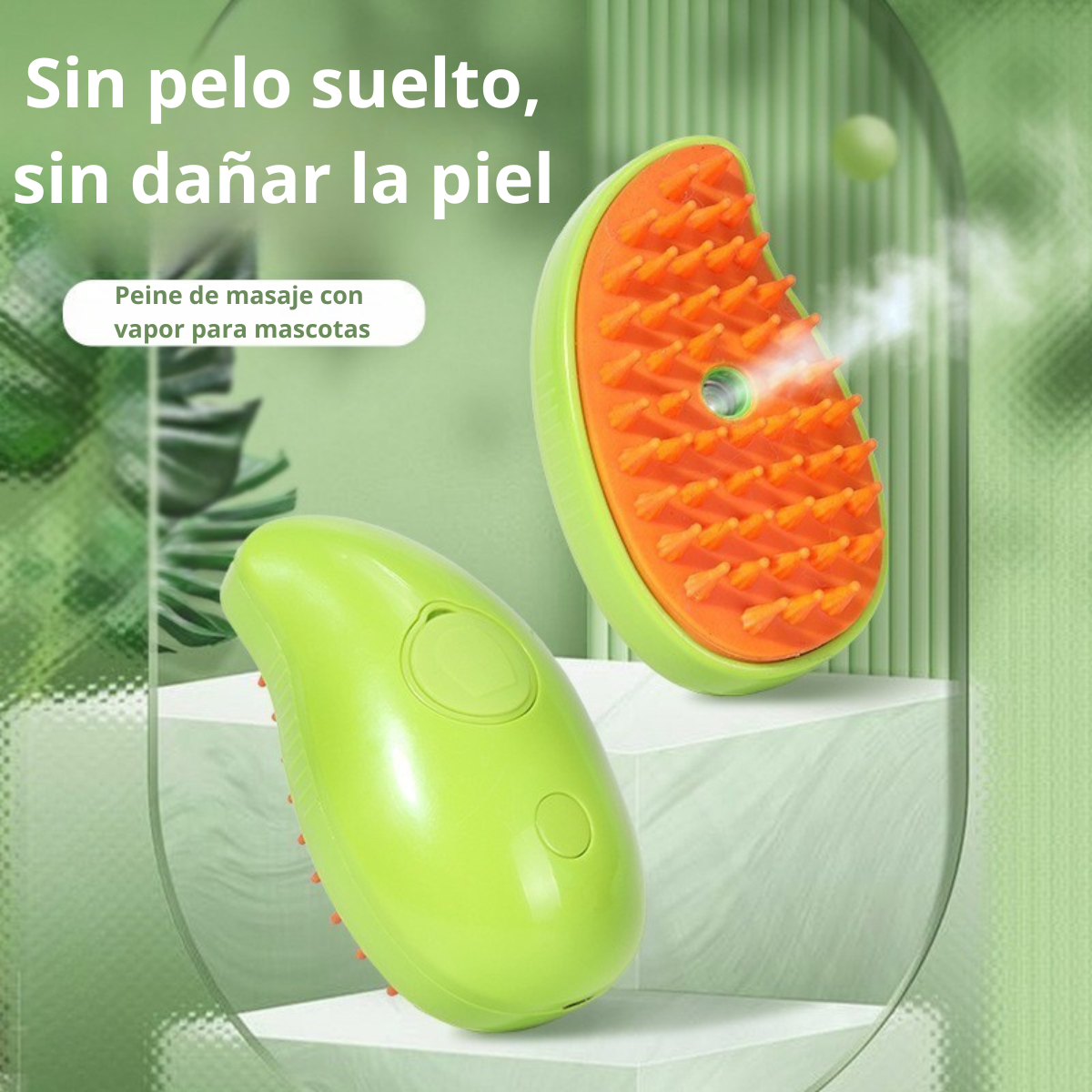 🐾 Cepillo a Vapor para Mascotas – Limpieza Profunda, Pelaje Suave y Relajación en cada Cepillado