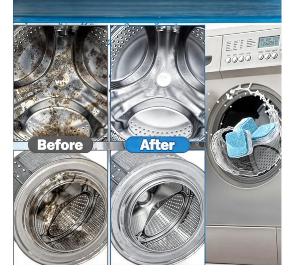 PowerClean Tabs™ – Pack Doble Limpieza Profunda para Lavadora (24 Cápsulas Efervescentes)