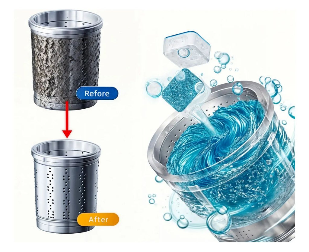 PowerClean Tabs™ – Pack Doble Limpieza Profunda para Lavadora (24 Cápsulas Efervescentes)