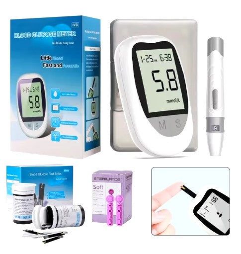 Glucómetro Digital Profesional con Kit Completo – Precisión en 5 Segundos