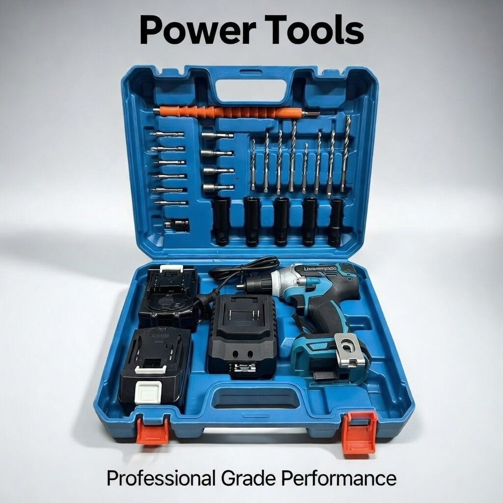 Llave de impacto azul con accesorios 128