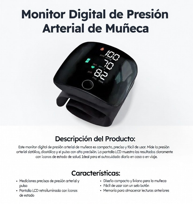 TENSIOMETRO AUTOMATICO (MUÑECA)+OXIMETRO